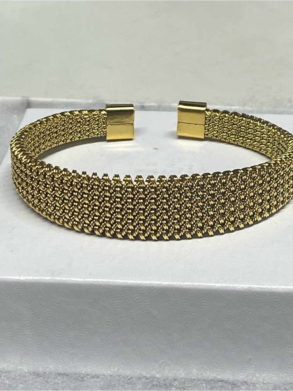 Elegant Gold Mesh Cuff Bracelet